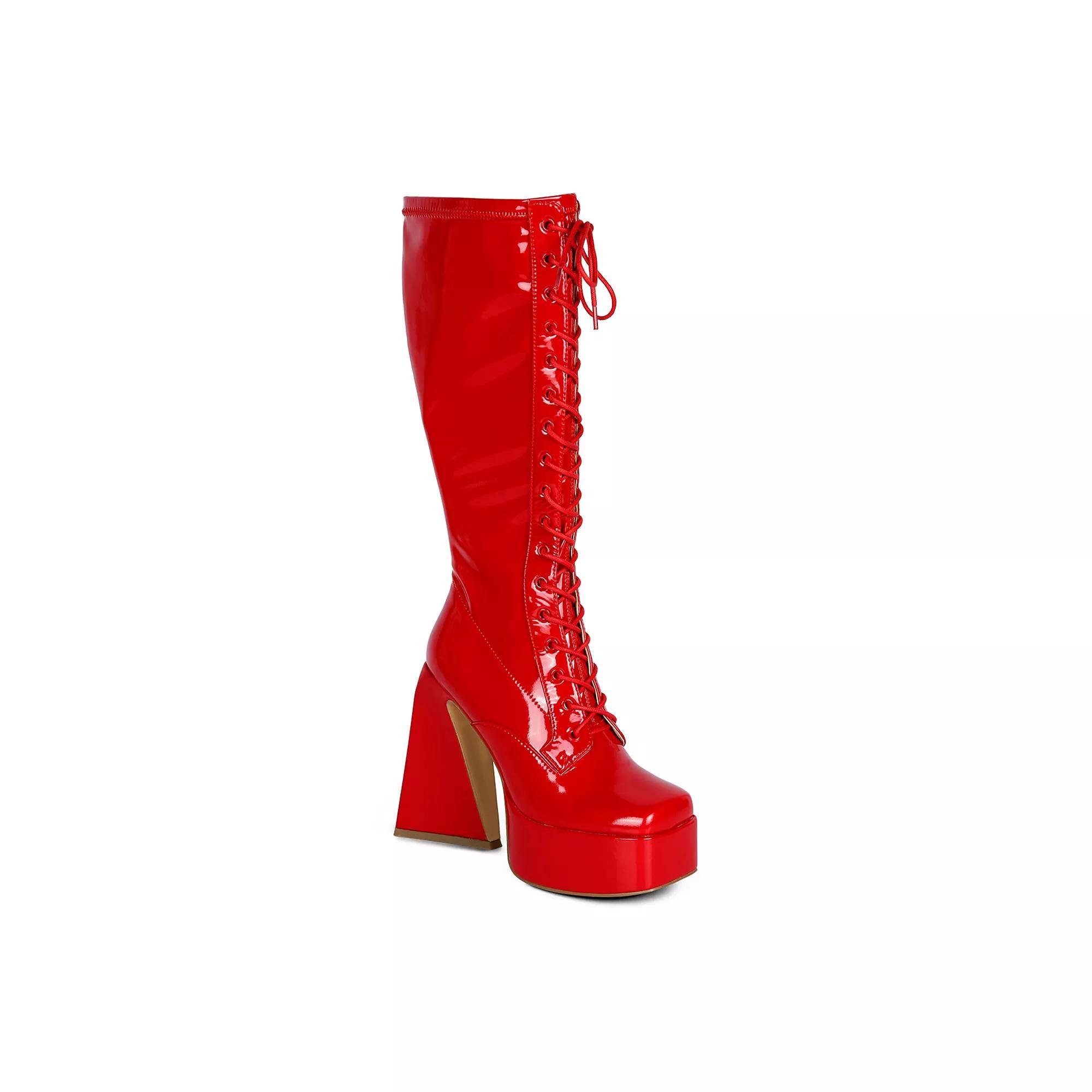 London Rag Snowflakes Women's High Heel Boots, Size: 5, Red Product Image
