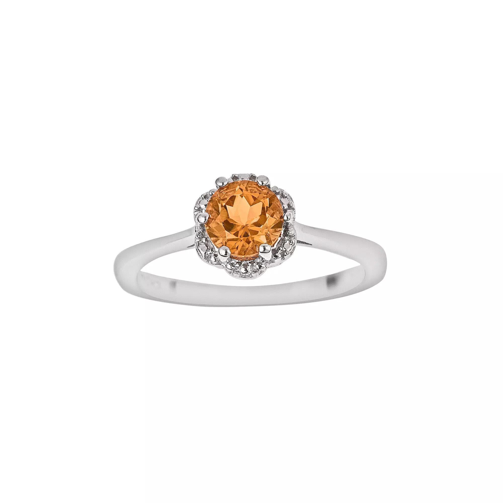 Celebration Gems Sterling Silver White Topaz Scalloped Frame Ring, Women's, Size: 9 Product Image