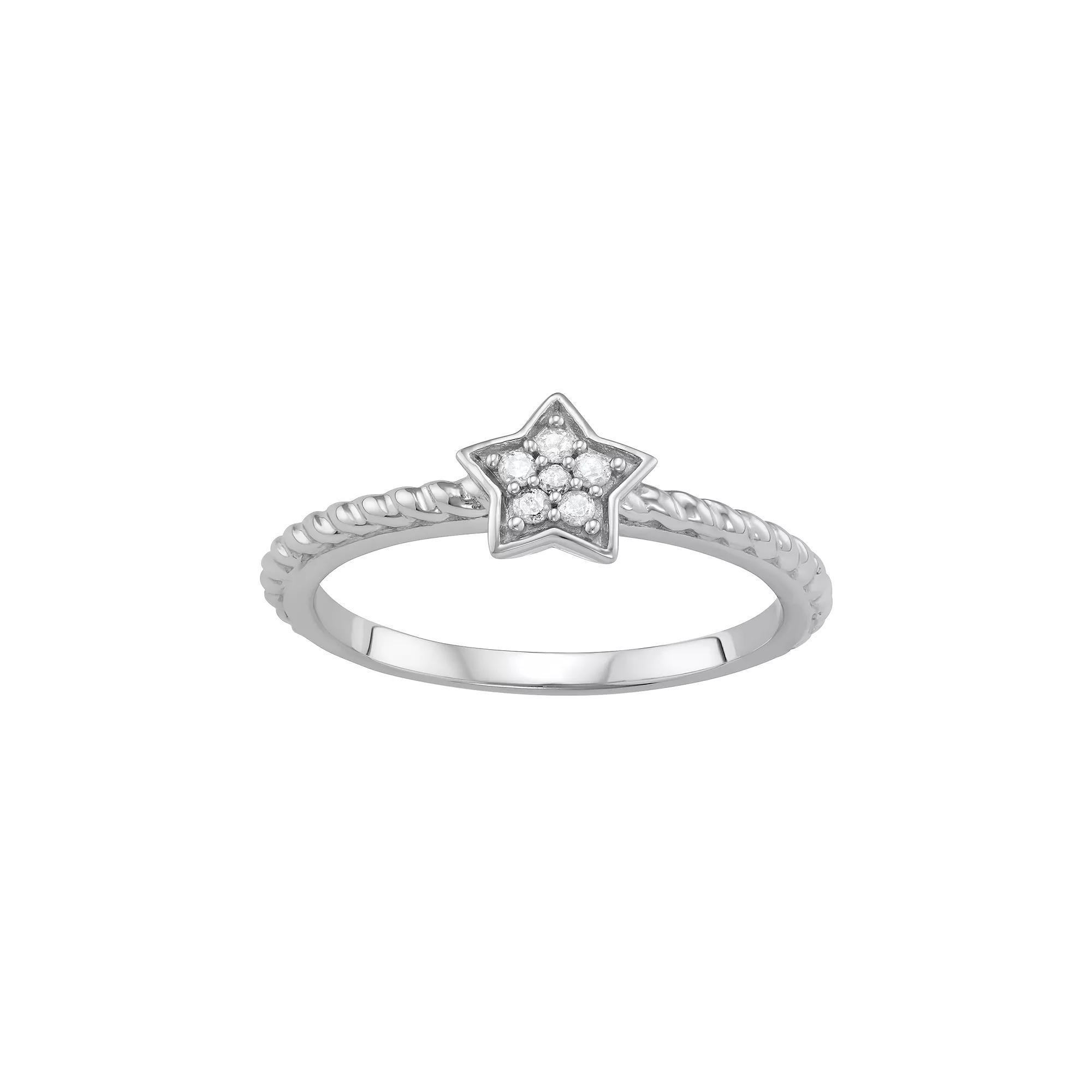 Jewelexcess Sterling Silver Diamond Accent Star Ring, Women's, Size: 6, Silver Tone Product Image