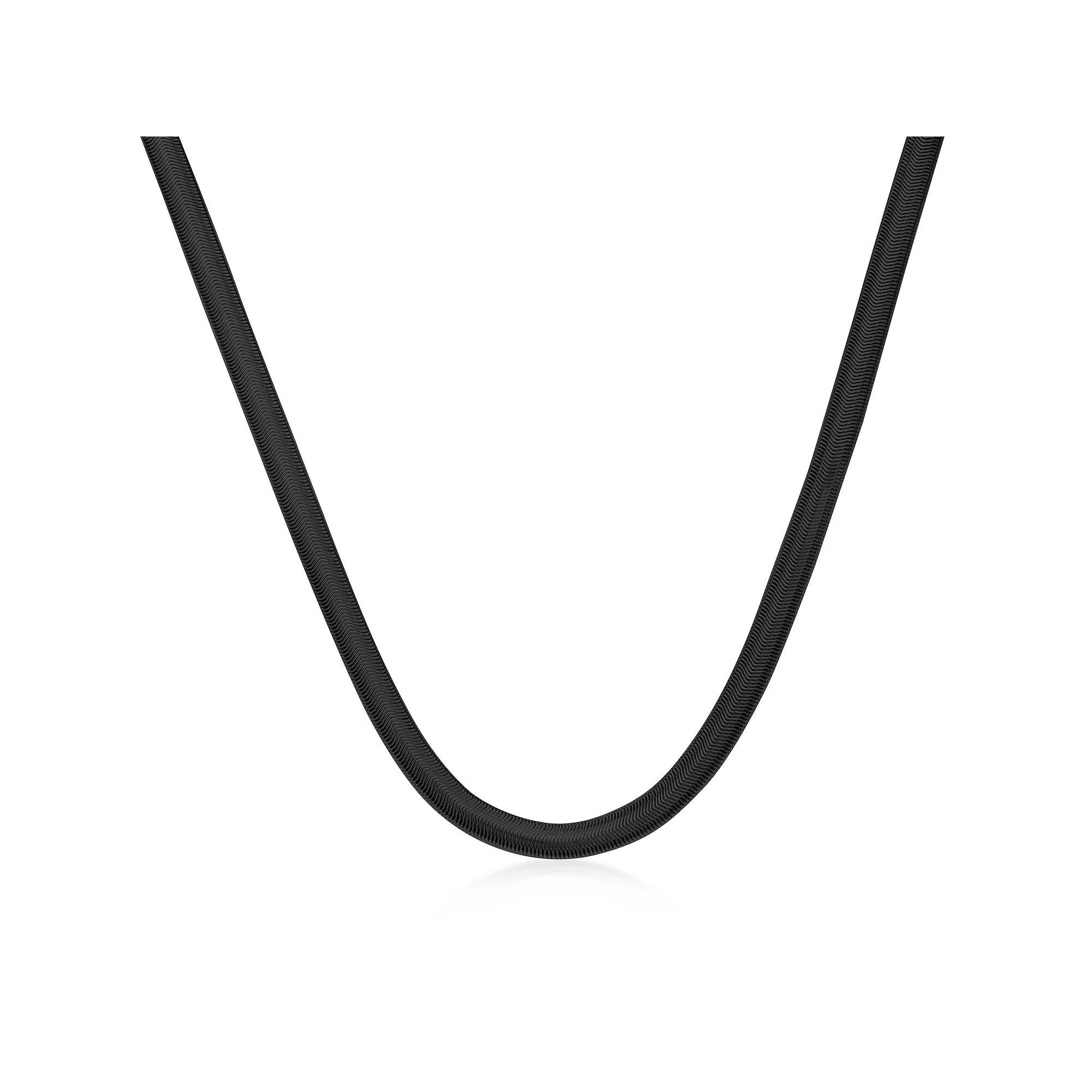 Men's LYNX Stainless Steel Snake Chain Necklace, Size: 24", Black Product Image