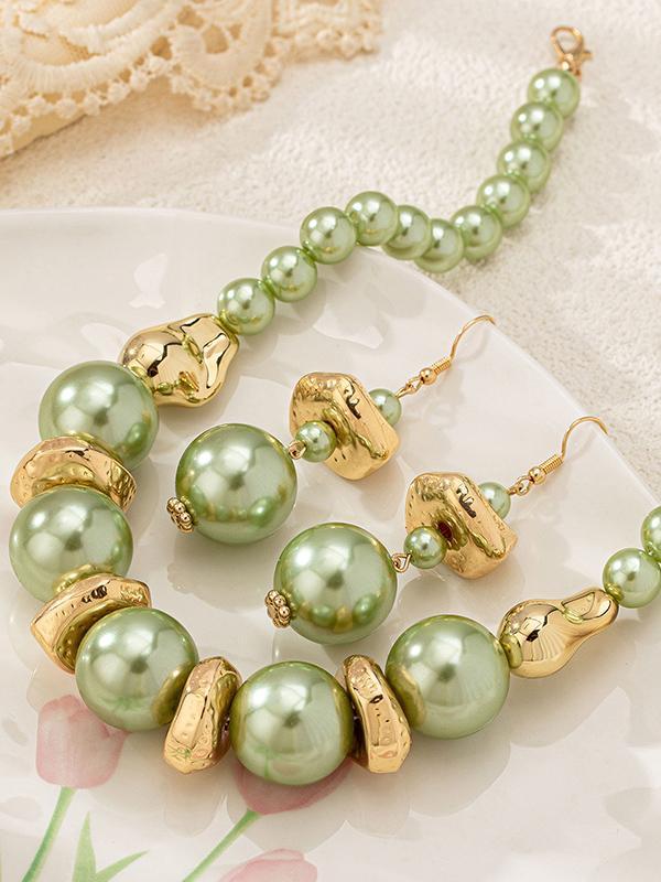 Contrast Color Geometric Drop Earrings Necklaces Accessories Product Image