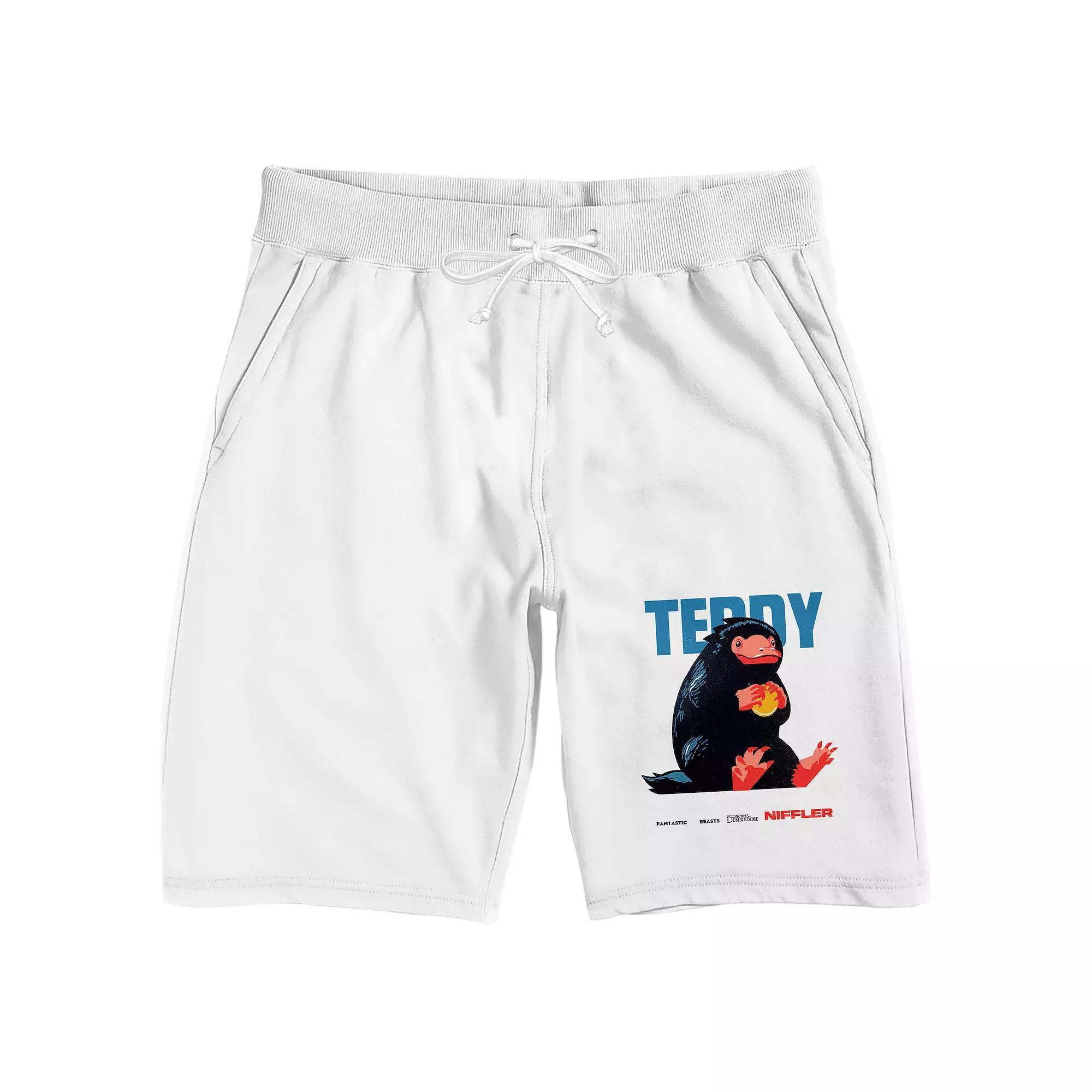 Men's Fantastic Beasts 9" Sleep Shorts, Size: Large, White Product Image