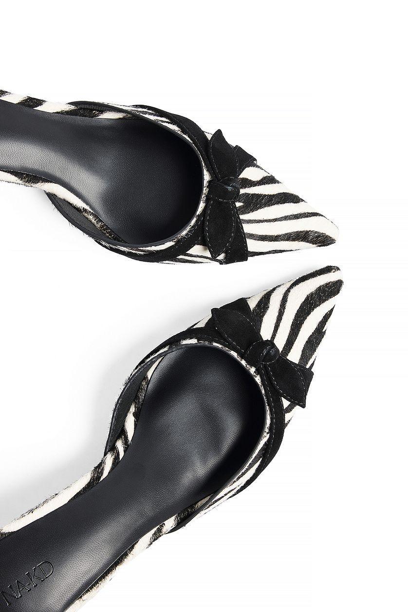 Printed Leather Bow Kitten Heels Product Image