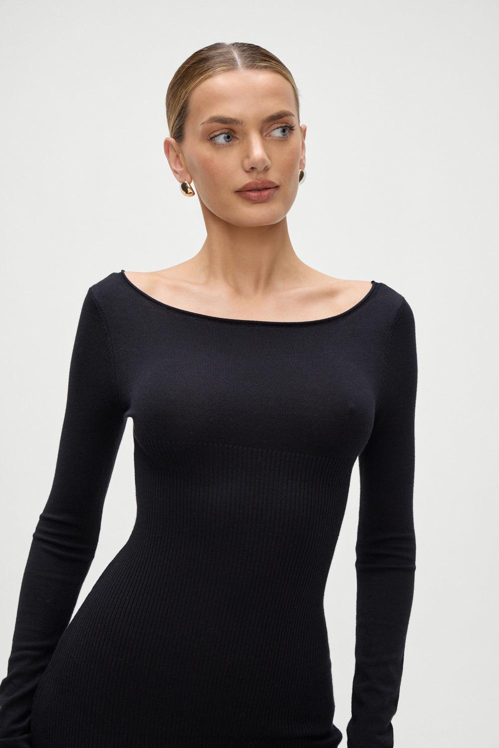 Luca Knit Mini Dress - Black Product Image