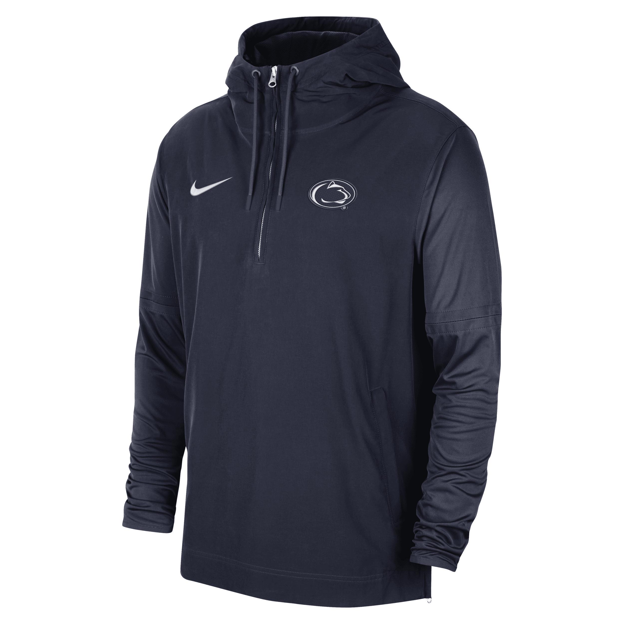Mens Nike Penn State Nittany Lions 2023 Sideline Player Quarter-Zip Hoodie Jacket Blue Product Image
