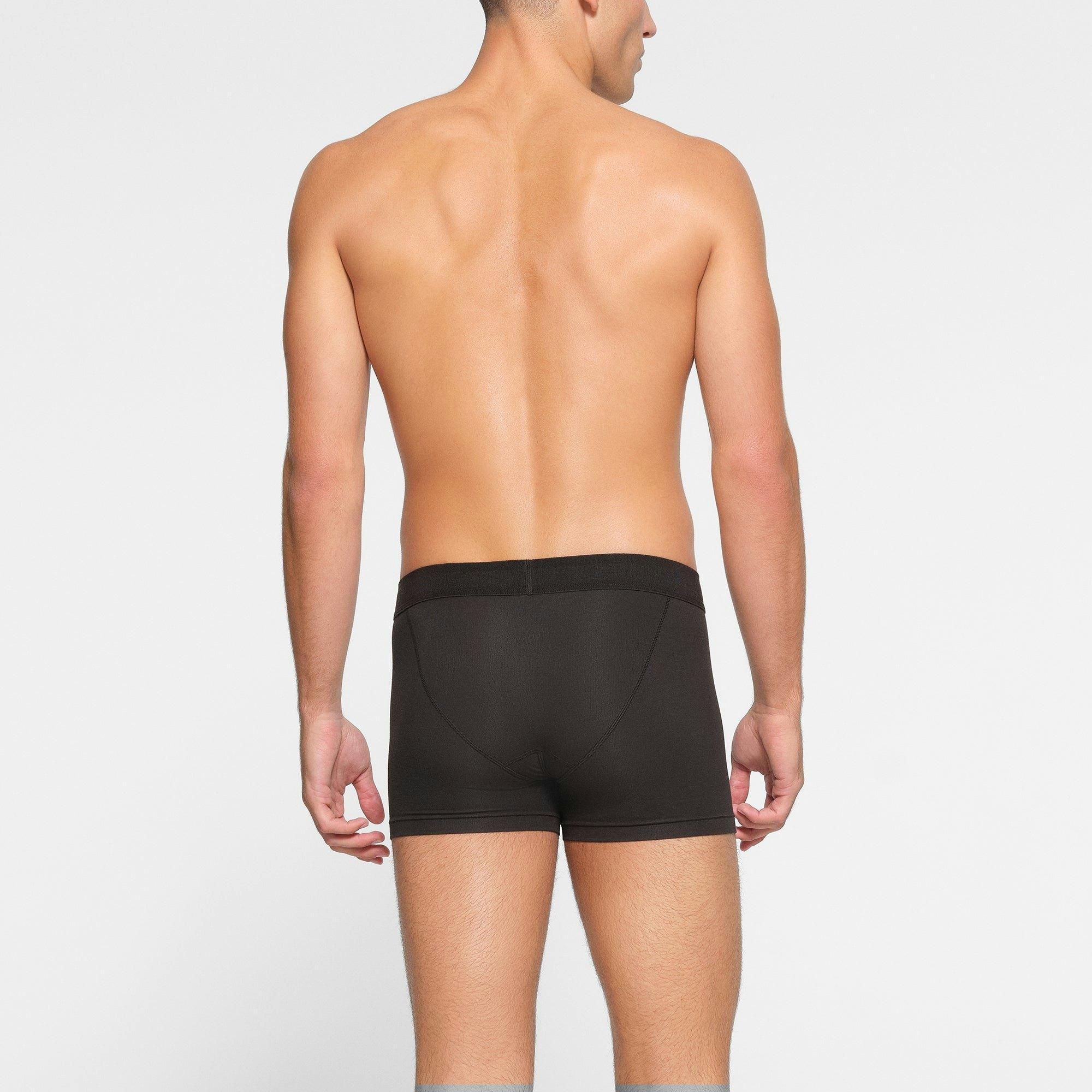 SKIMS COTTON MENS 3" BOXER BRIEF | ONYX Product Image