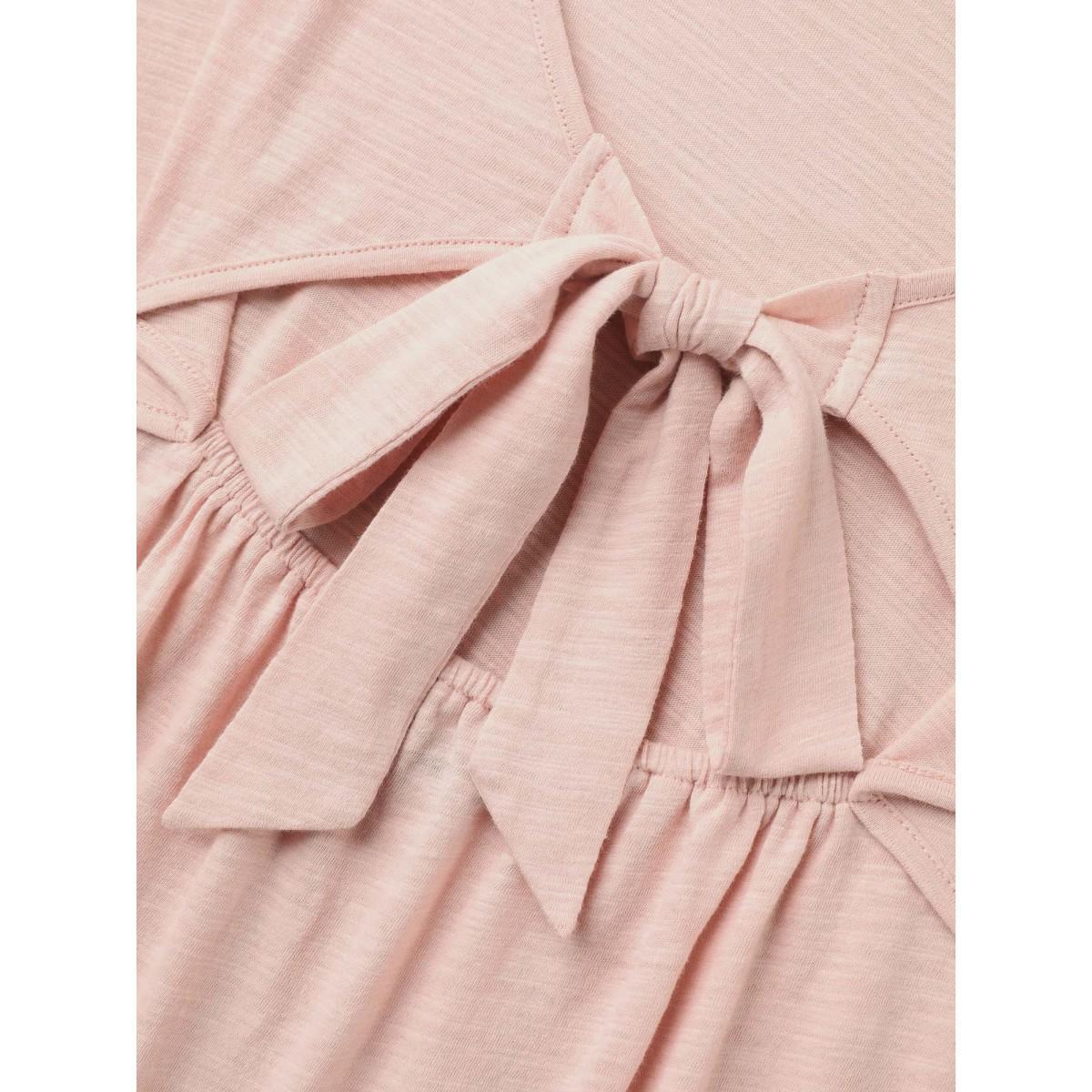 Plus Size Pure Cotton Stretchy Bow Back T-Shirt Dirtypink Women Tie knot Round Neck Everyday-Casual T-shirts BloomChic 14-16/1X Product Image