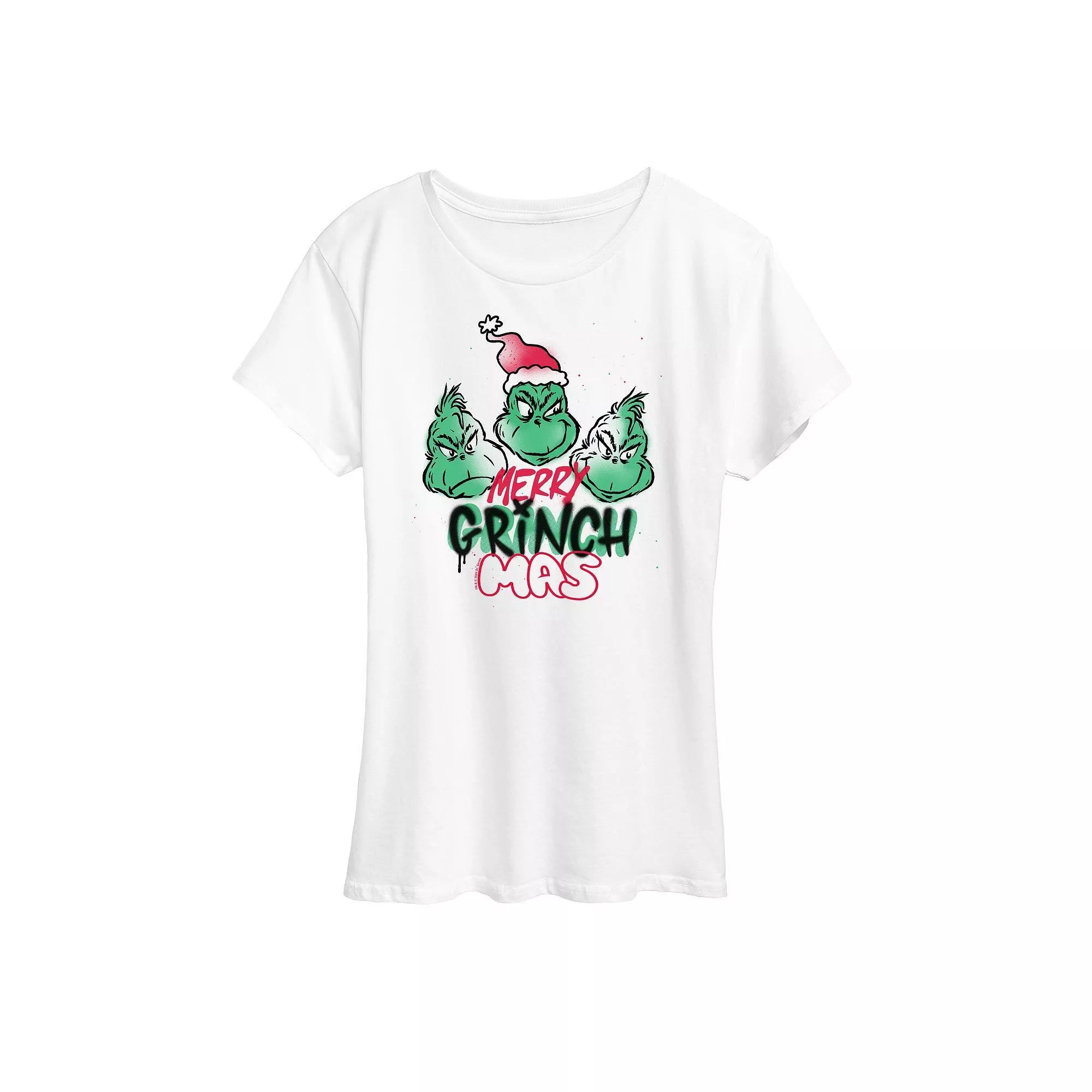 Women's Dr. Seuss The Grinch Merry Grinchmas Graphic Tee, Girl's, Size: XXL, White Product Image