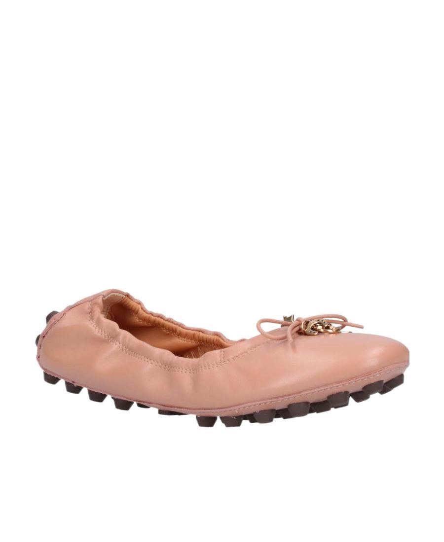 TOD'S Gommino Leather Ballerina Shoes In Pink Product Image
