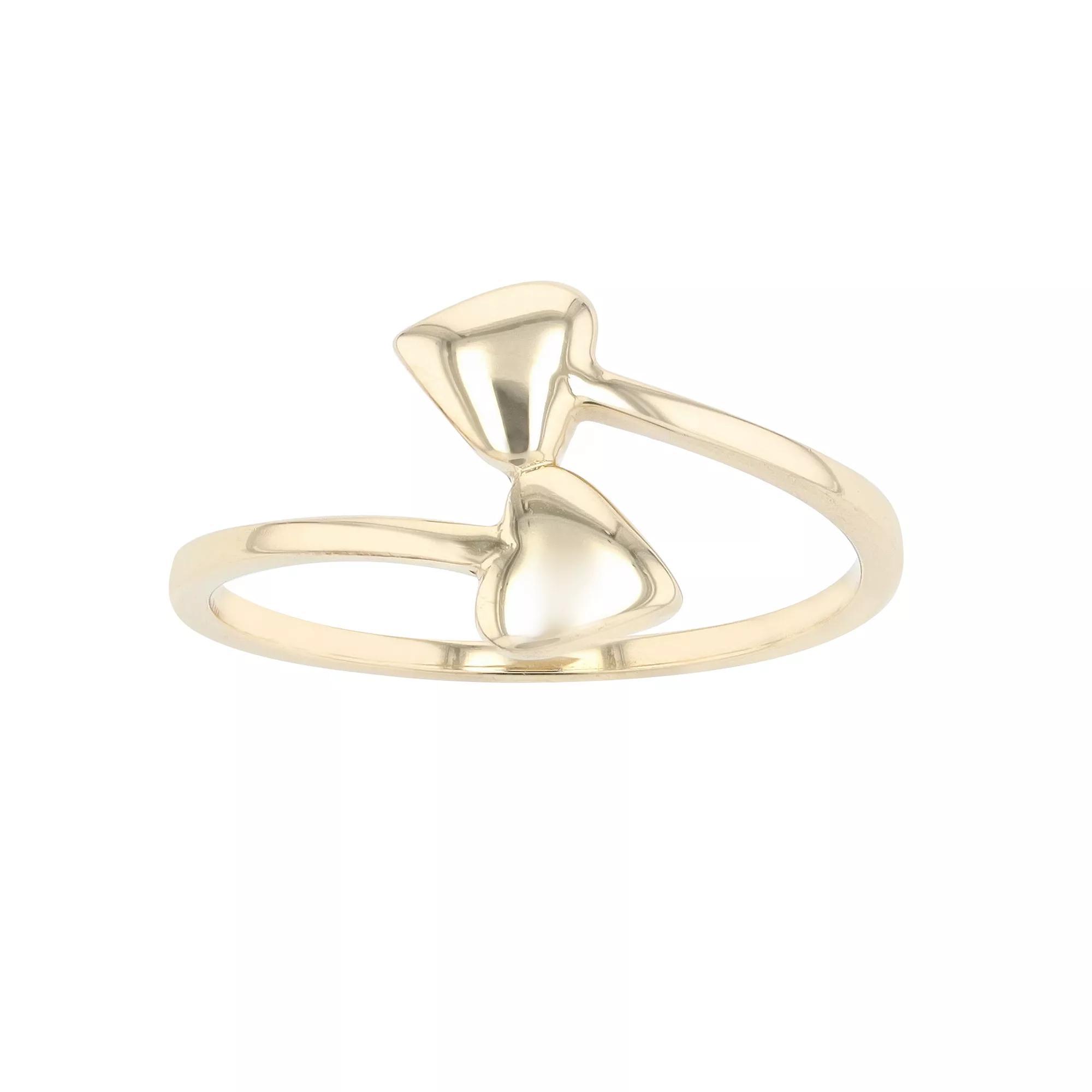 Au Naturale 14k Gold Double Heart Bypass Ring, Women's, Size: 6, 14k Rose Gold Product Image