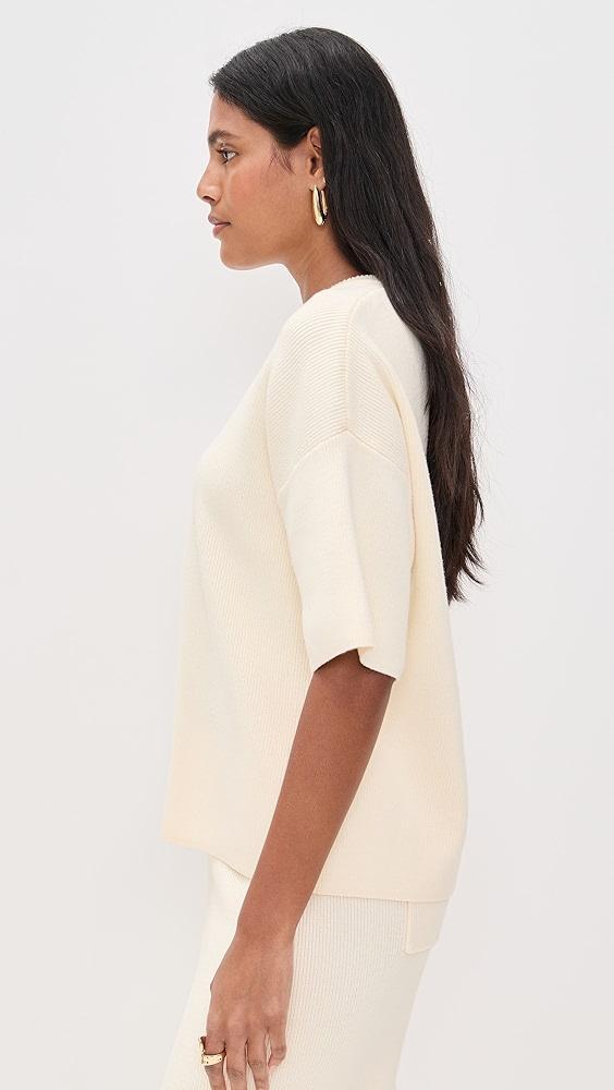 English Factory Collar Knit Half Sleeves Top | Shopbop Product Image