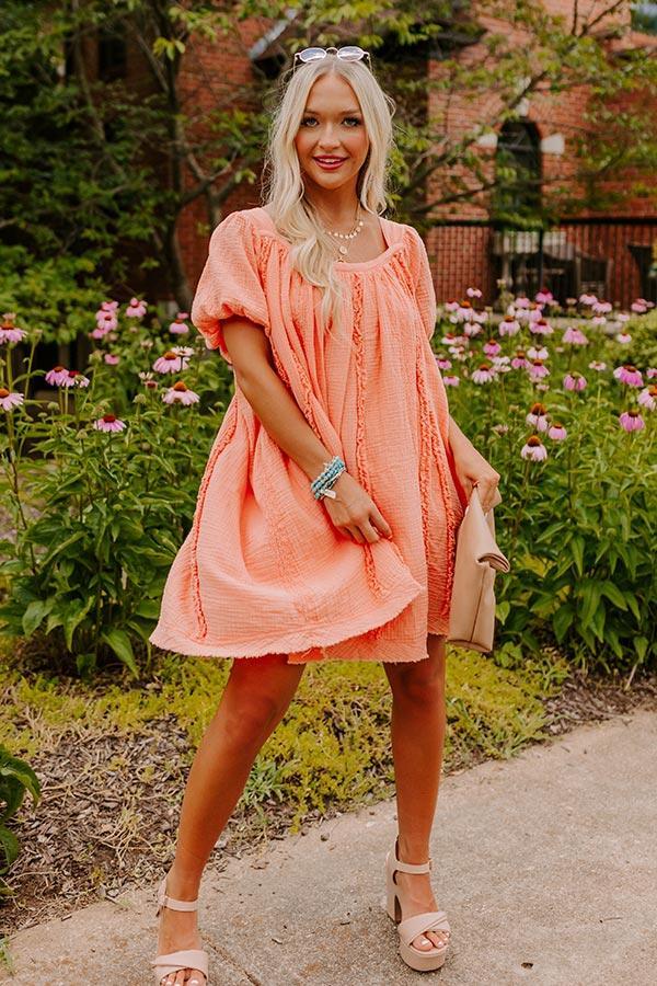 California Casa Shift Dress In Peach Product Image
