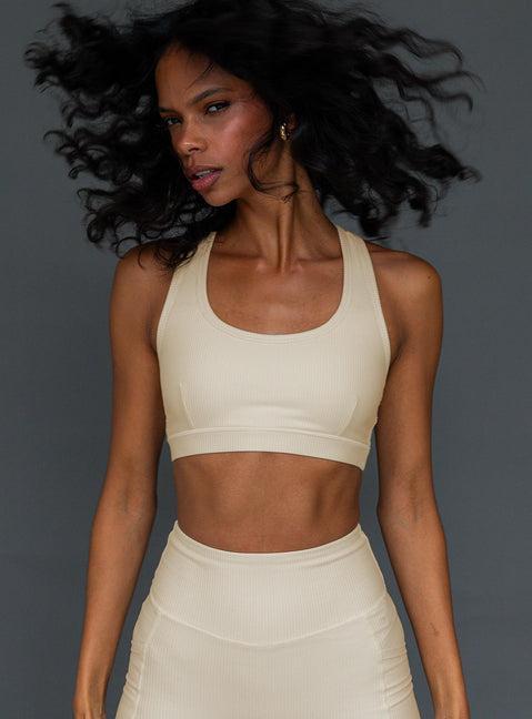 Turbo Activewear Rib Top Latte Product Image