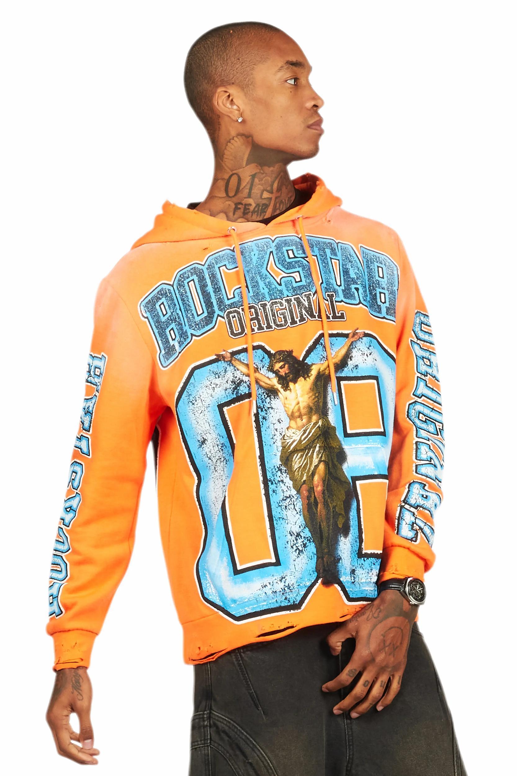 Fields Orange Graphic Hoodie Male Product Image