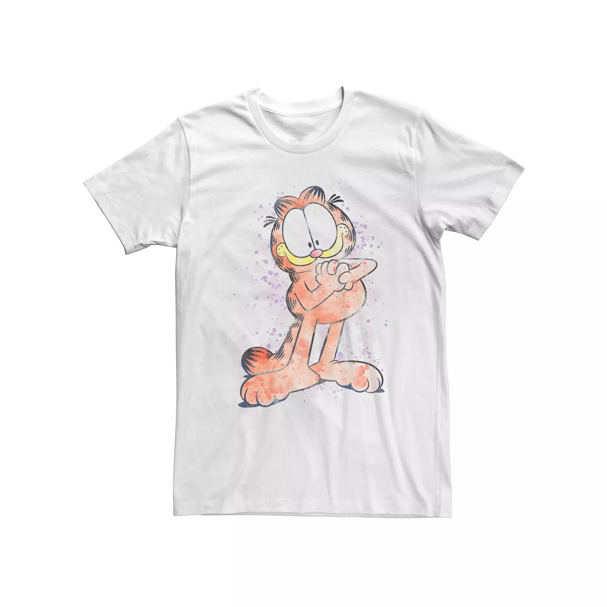 Big & Tall Garfield Watercolor Portrait Tee, Men's, Size: 3XL Tall, White Product Image