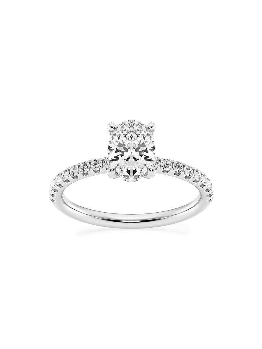Womens Platinum & Oval Lab-Grown Diamond Hidden Halo Ring/0.80-3.41 TCW Product Image