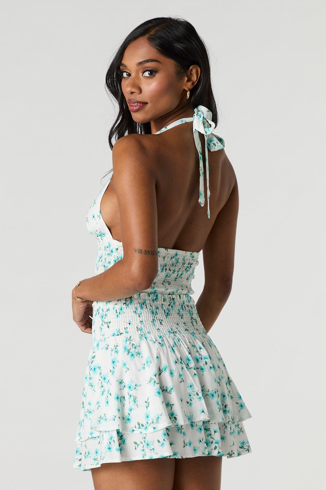 Floral Smocked Mini Skirt Female Product Image