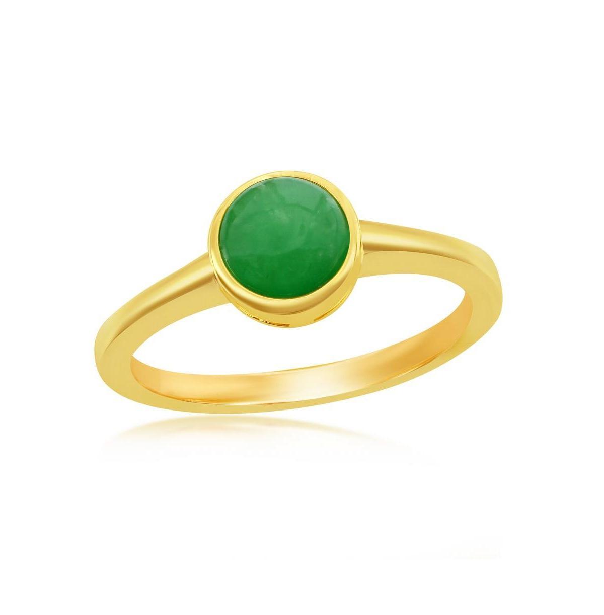 Sterling Silver Genuine Jade Solitaire Ring, Women's, Size: 6 Product Image