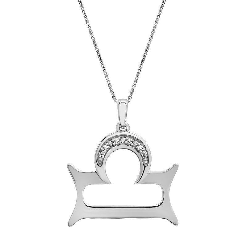 Sterling Silver Diamond Accent Zodiac Sign Pendant Necklace, Women's, Size: 18", Aries Product Image