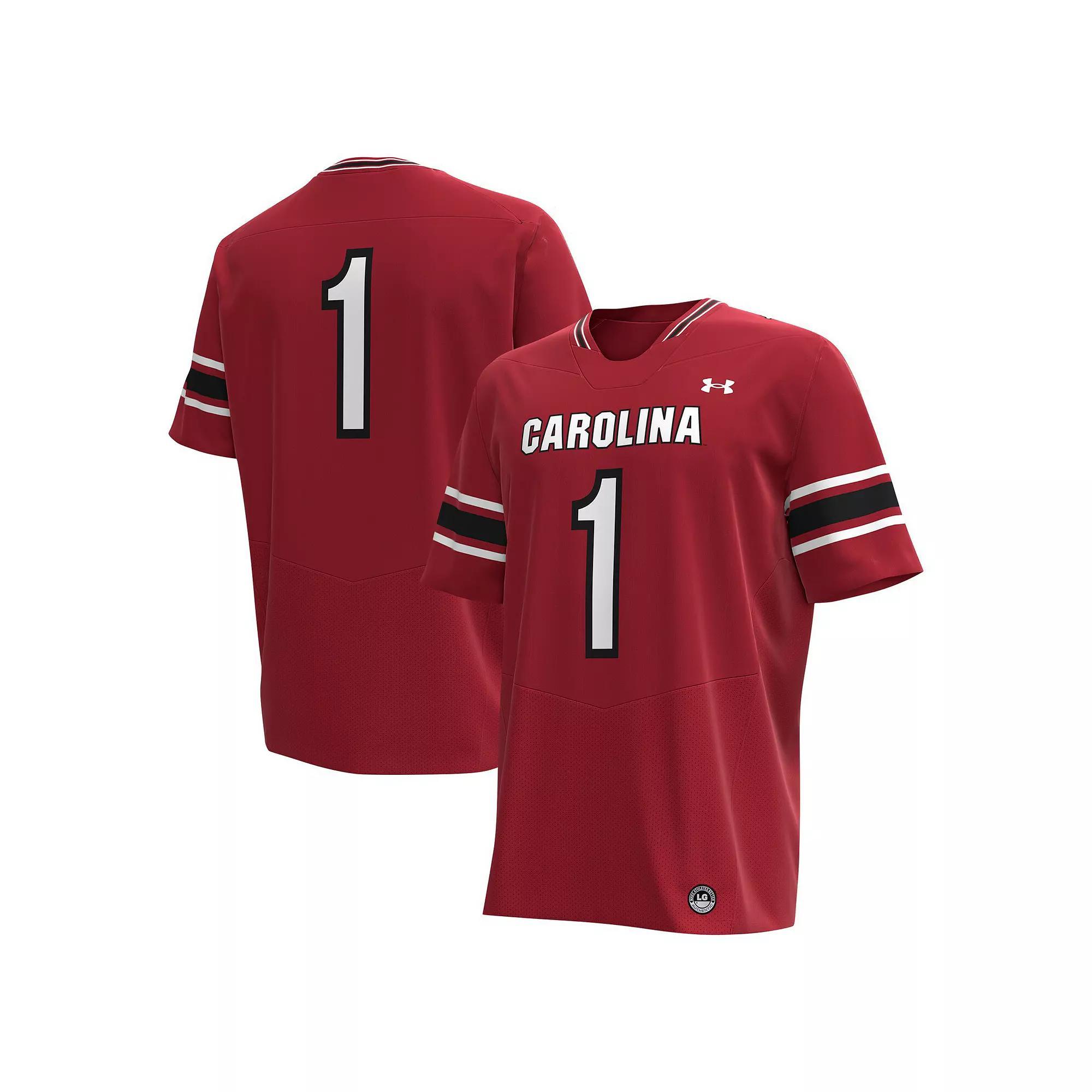 Men's Under Armour #1 Garnet South Carolina Gamecocks Replica Football Jersey, Size: XL, Red Product Image