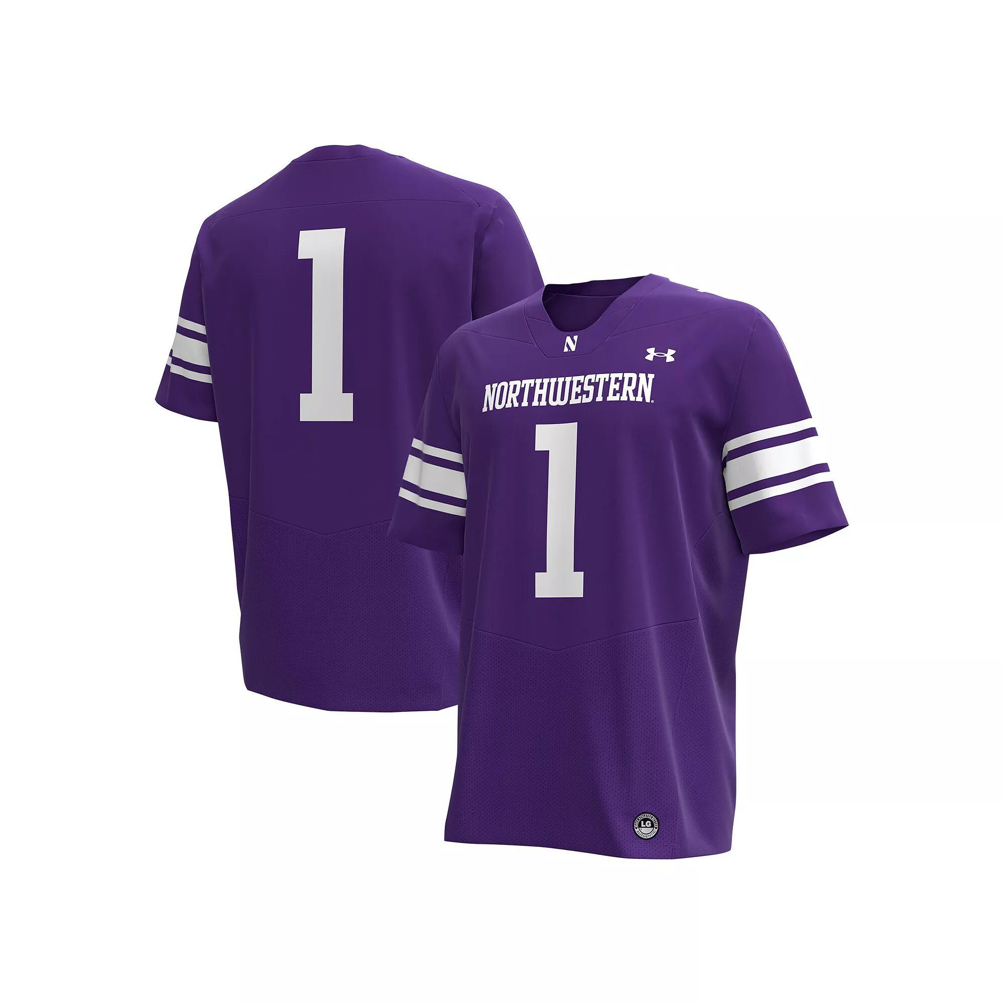 Men's Under Armour #1 Purple Northwestern Wildcats Replica Football Jersey, Size: Medium Product Image