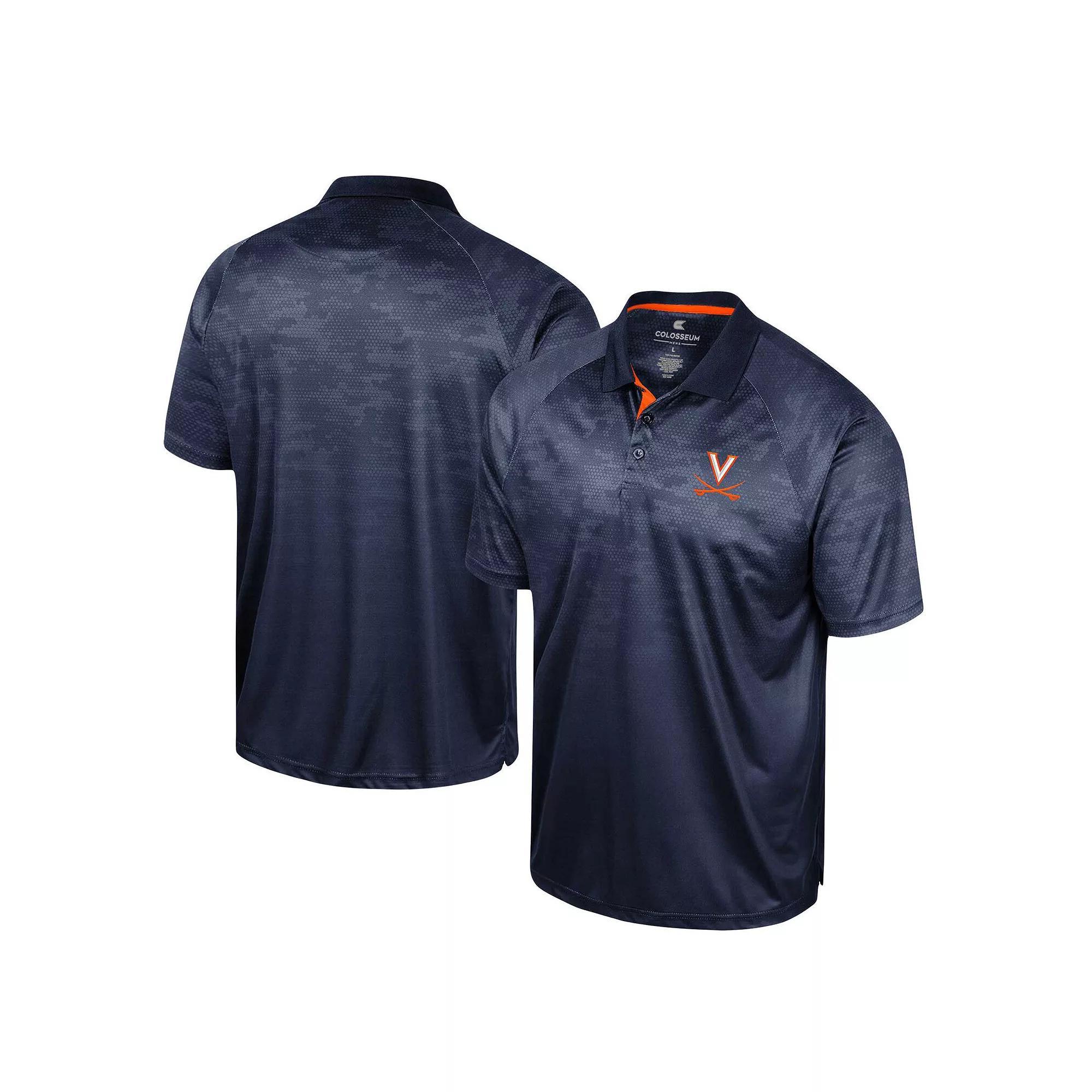 Men's Colosseum Navy Virginia Cavaliers Honeycomb Raglan Polo, Size: Medium, Blue Product Image
