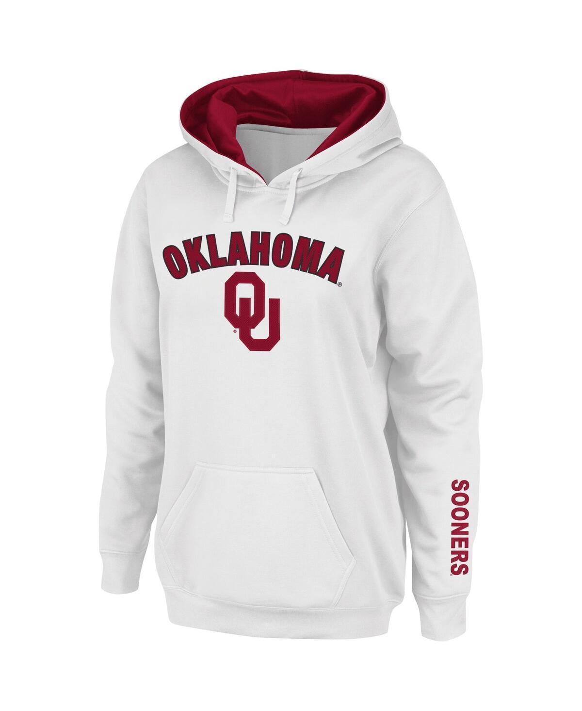 Women's White Oklahoma Sooners Arch & Logo 1 Pullover Hoodie, Size: Large Product Image