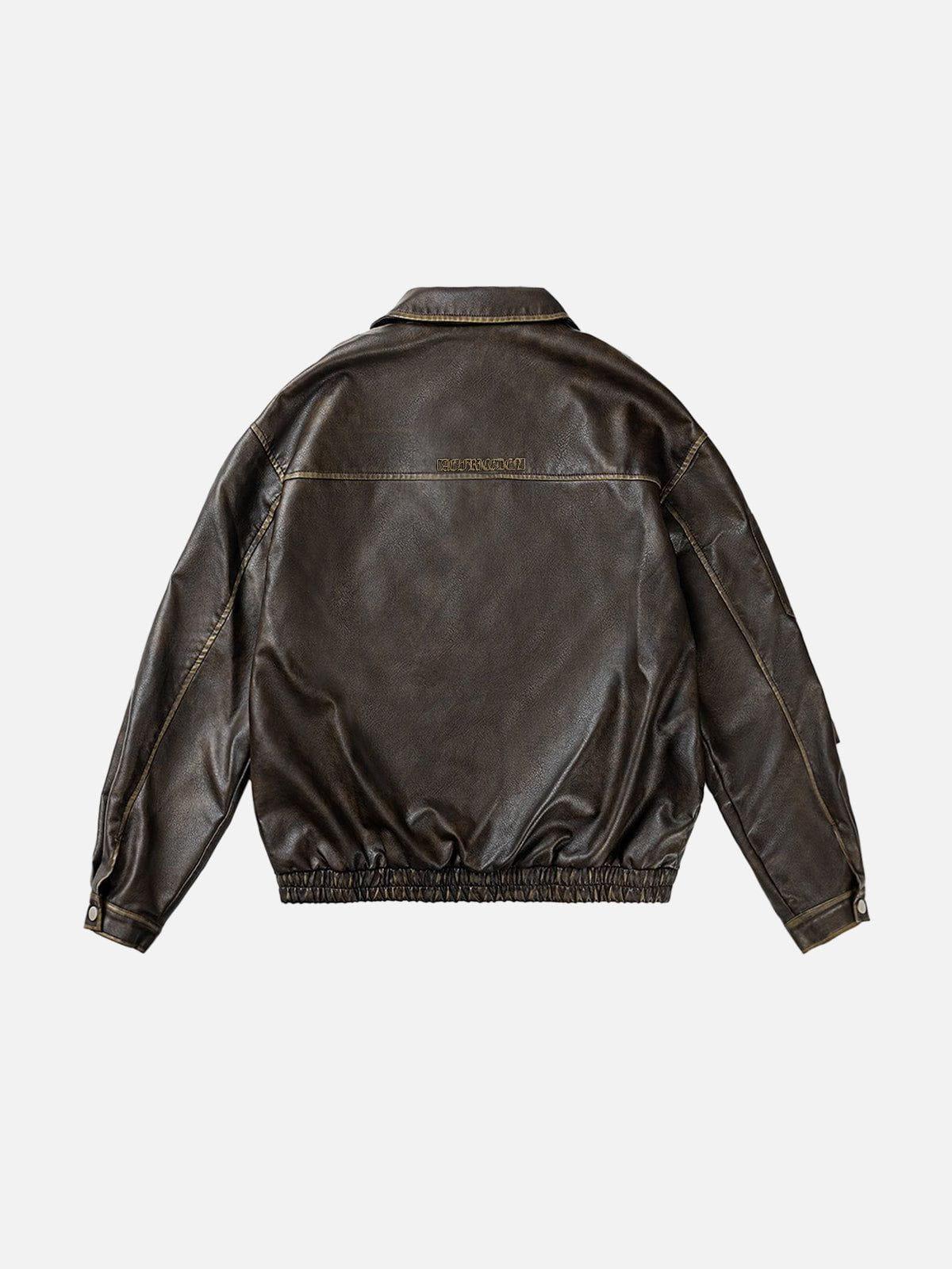 Aelfric Eden Multi Pocket Faux Leather Cropped Jacket Product Image