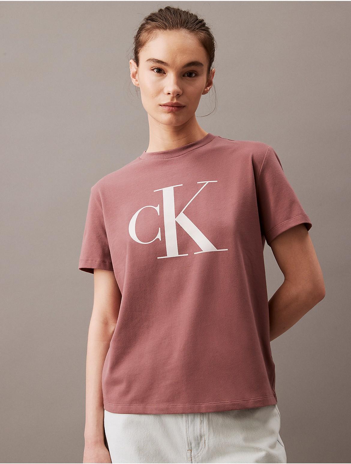 Calvin Klein Women's Monogram Logo Crewneck T-Shirt - Black - M Product Image