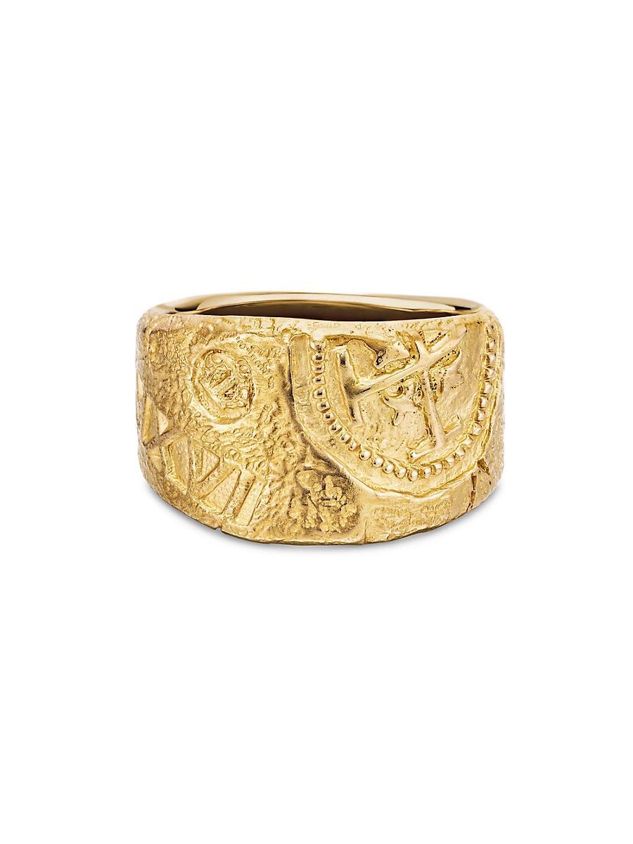 Mens Shipwreck Cigar Band Ring in 18K Yellow Gold Product Image