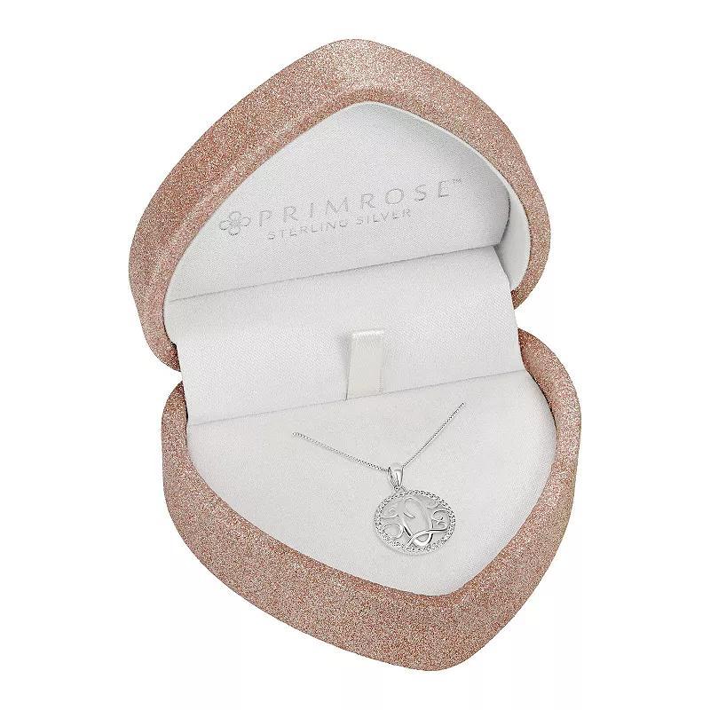 PRIMROSE Sterling Silver Cubic Zirconia Initial Pendant Necklace, Women's, Size: 18", Sterling Silver Q Product Image