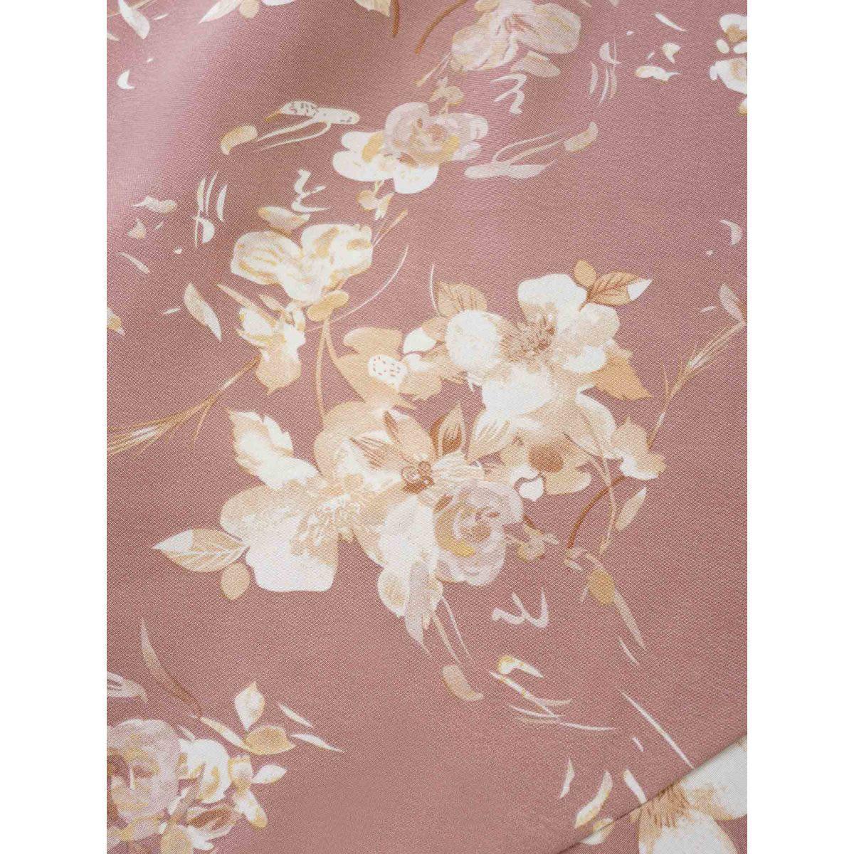 Plus Size Floral Pocket Elastic Waist Adjustable Straps Dress DustyPink Women Elegant Non Non Sleeveless Curvy Midi Dress BloomChic 22-24/3X Product Image