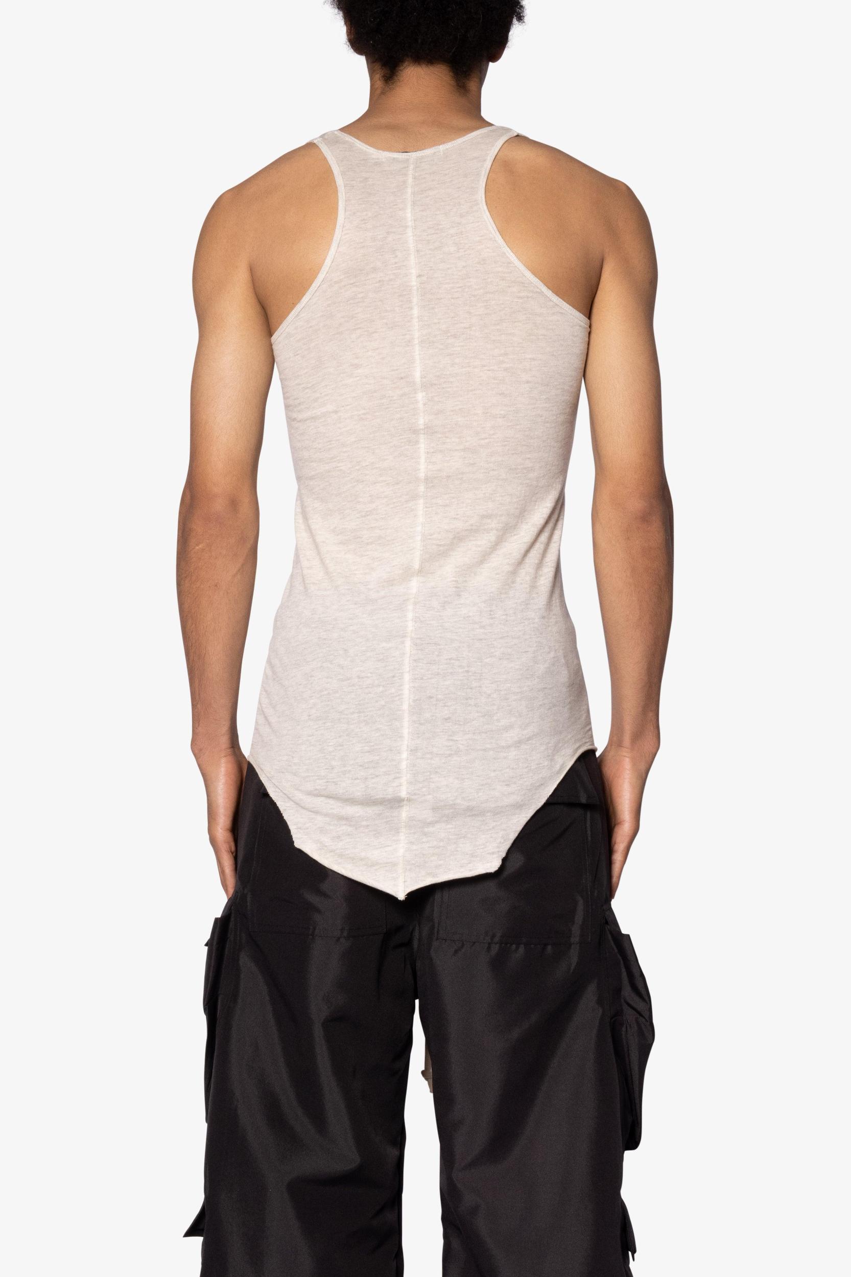 Sheer Knit Racer Tank - Grey Product Image
