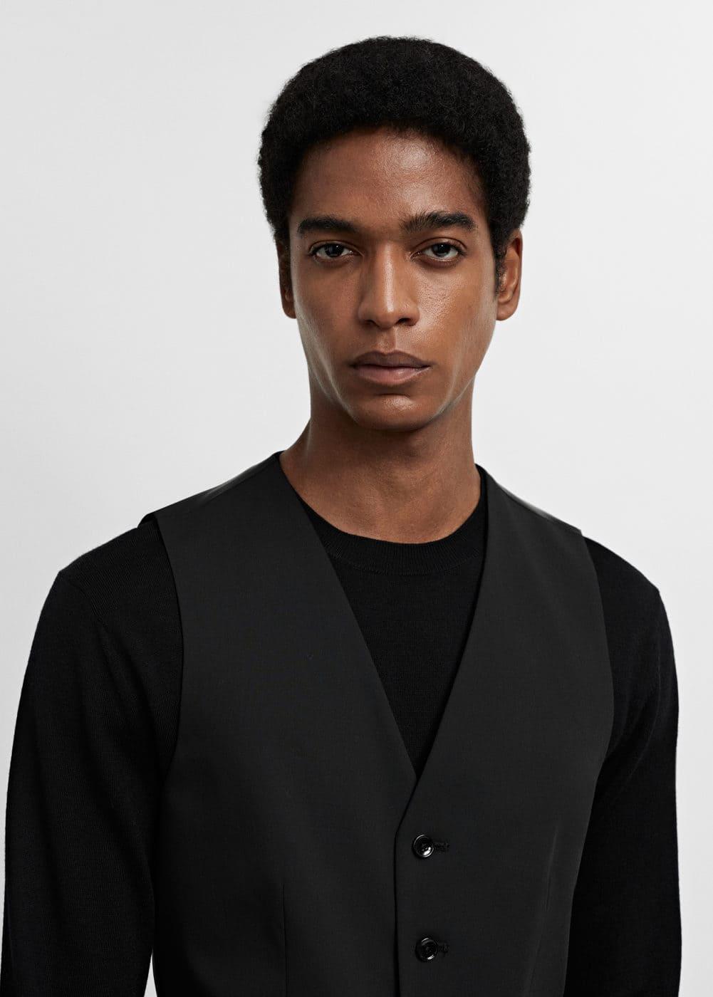 Super slim-fit stretch-fabric suit vest - Men | MANGO USA Product Image