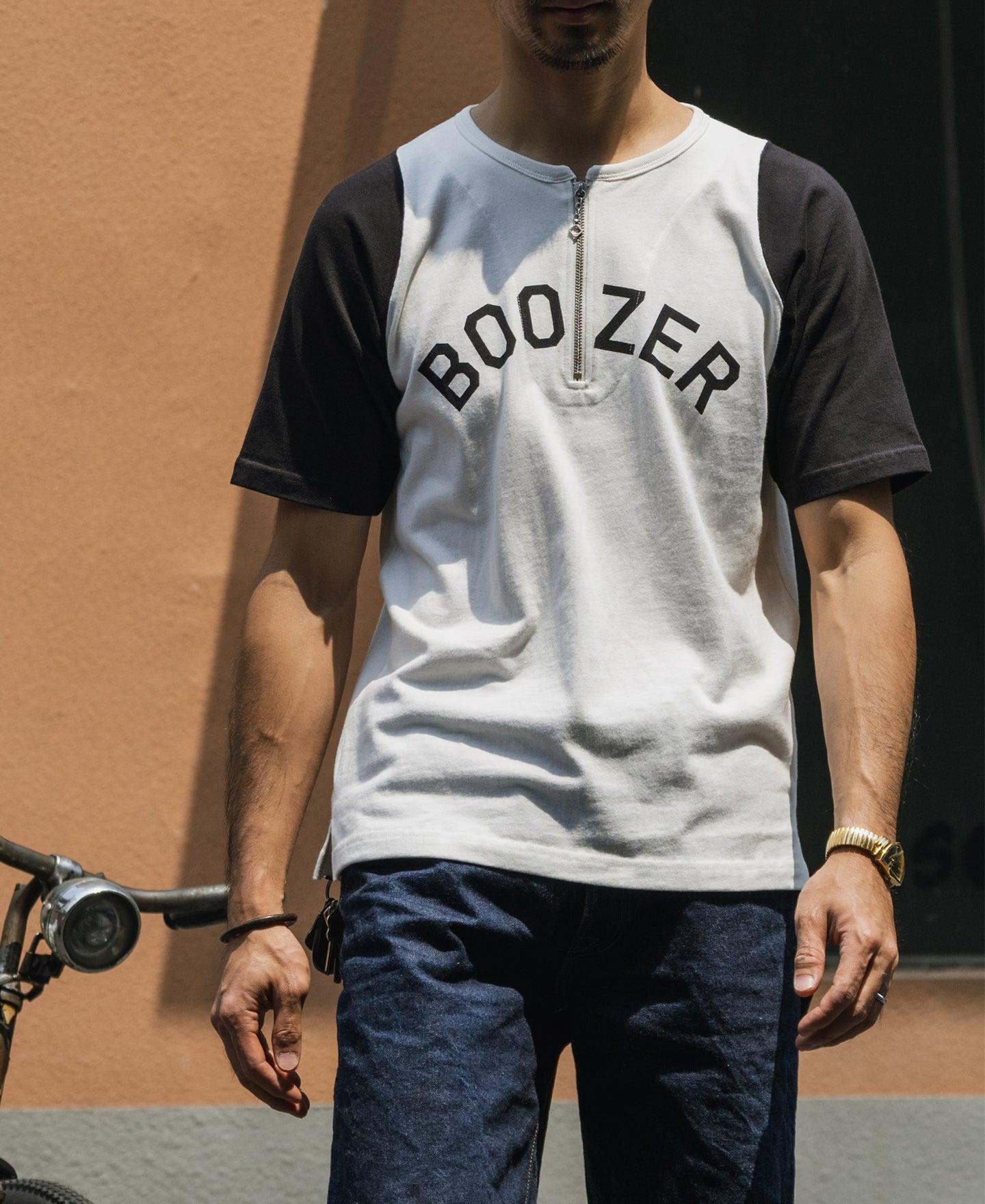 Quarter-Zip Rider Printed Raglan Sleeve T-Shirt - White Product Image