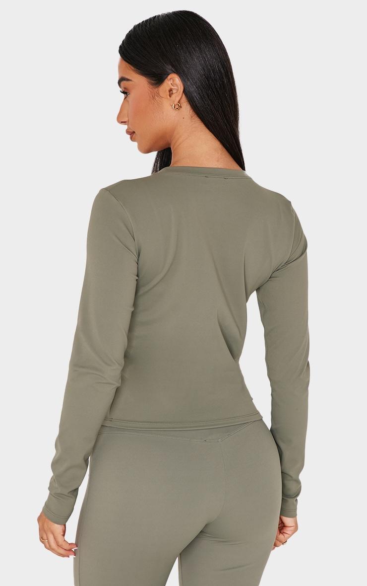 Petite Olive Sculpt Long Sleeve Gym Top Product Image