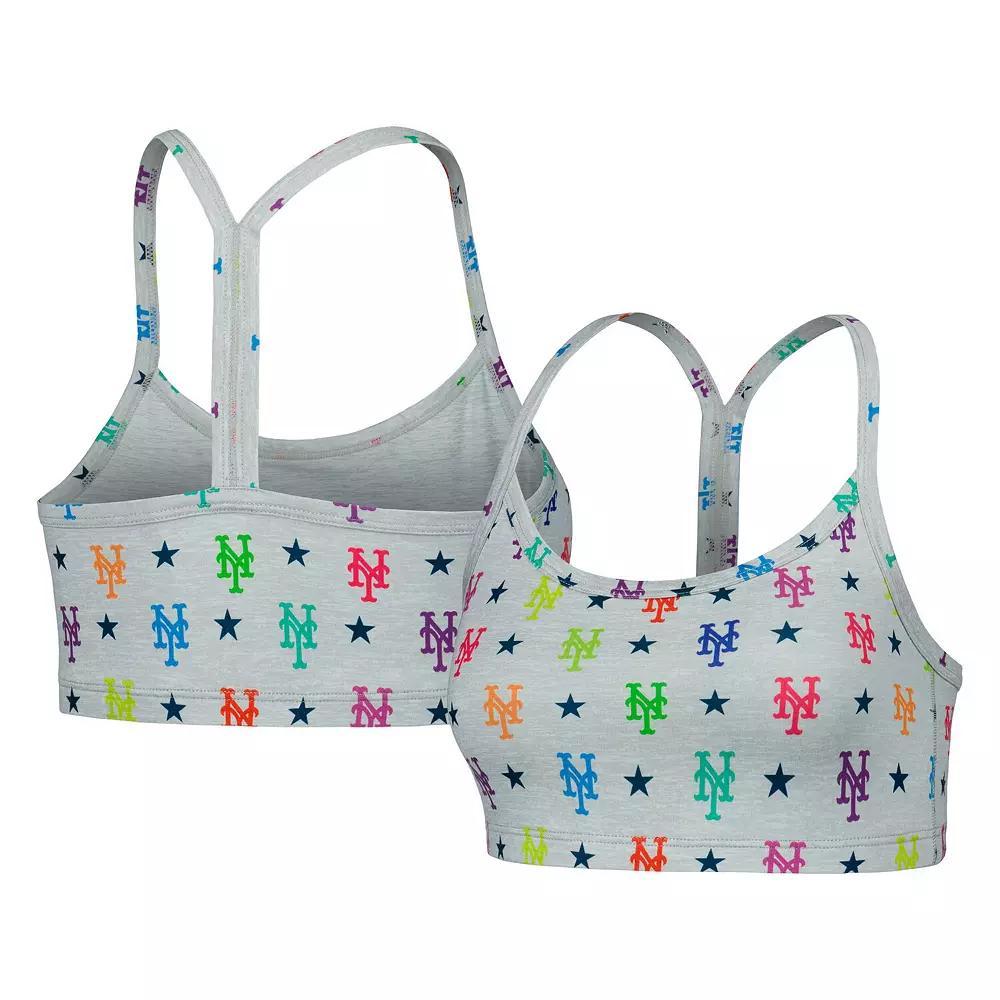 Women's Gray New York Mets TLC Rainbow Bra, Size: Small, Grey Product Image