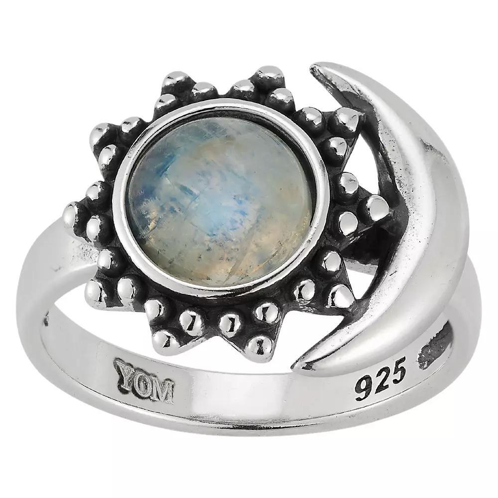 Sunkissed Sterling Sterling Silver Oxidized Moonstone Sun And Moon Ring, Women's, Size: 6, Silver Tone Product Image