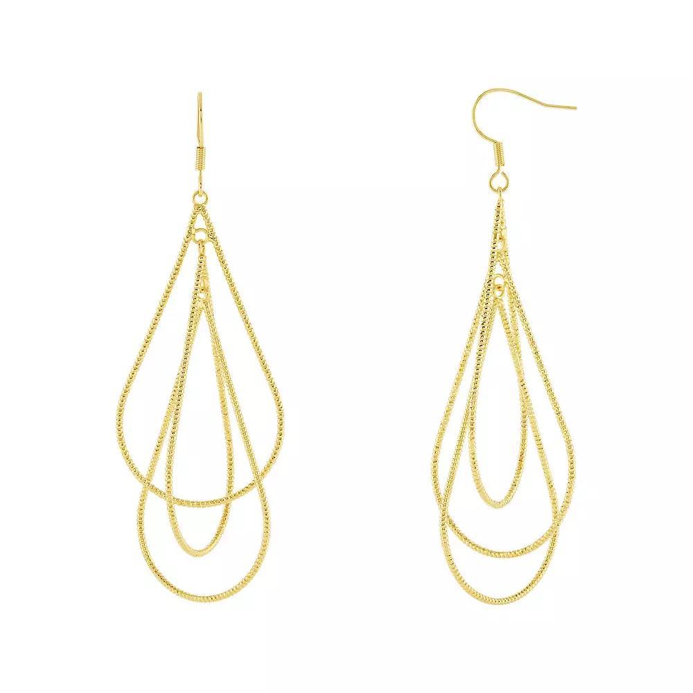 PRIMROSE Triple Textured Teardrop Earrings, Women's, Silver Tone Product Image