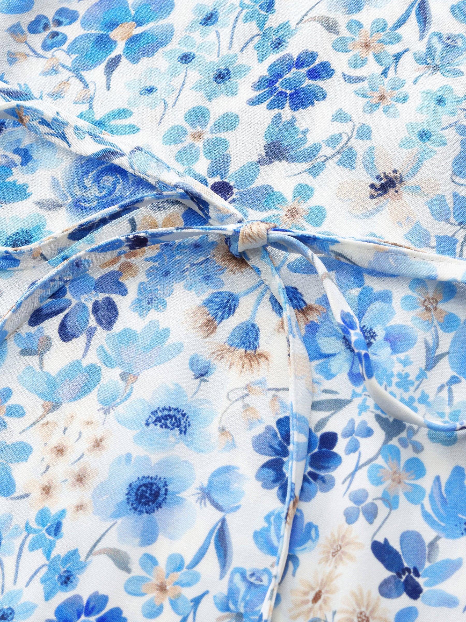 19MM Mulberry Silk Floral Print Women Midi Dress Product Image