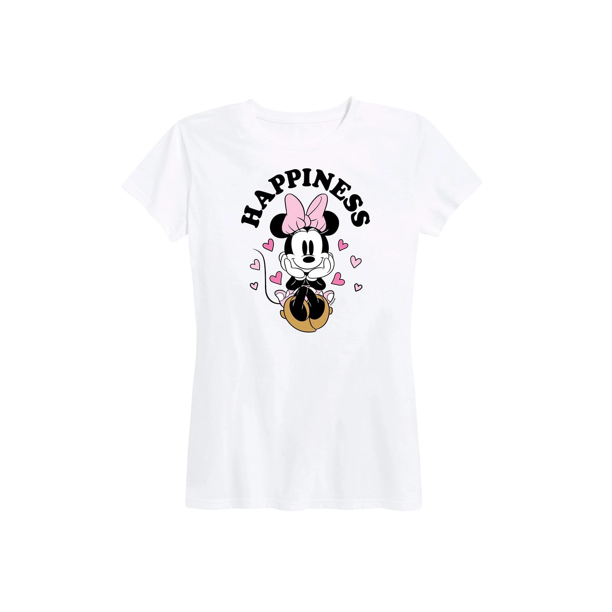 Disney's Minnie Mouse Women's Happiness Graphic Tee, Size: Small, Grey Gray Product Image