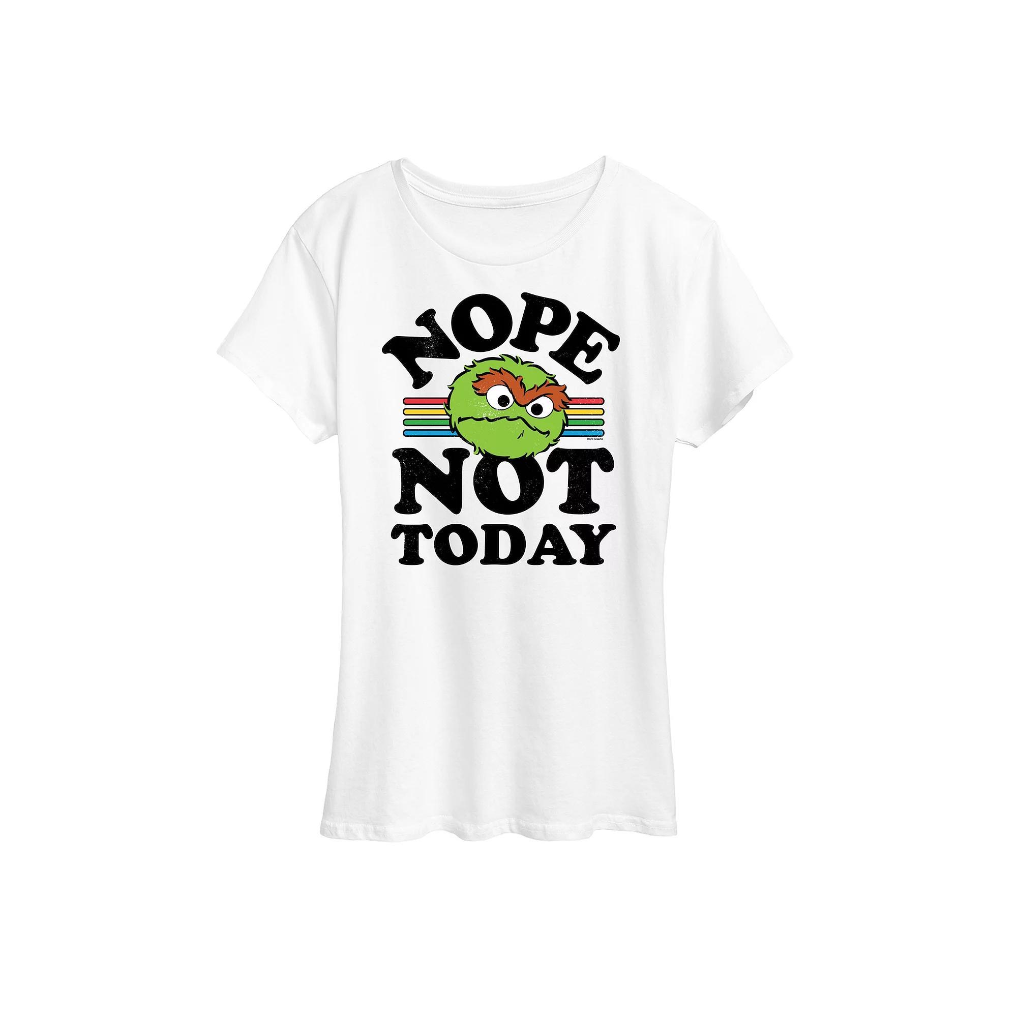 Womens Sesame Street Nope Not Today Graphic Tee Grey Gray Product Image