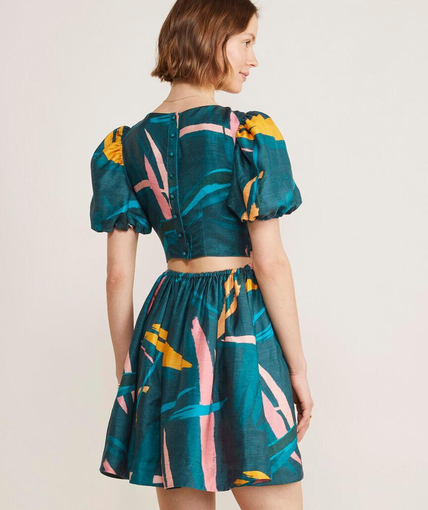 Puff-Sleeve Cutout Dress Product Image