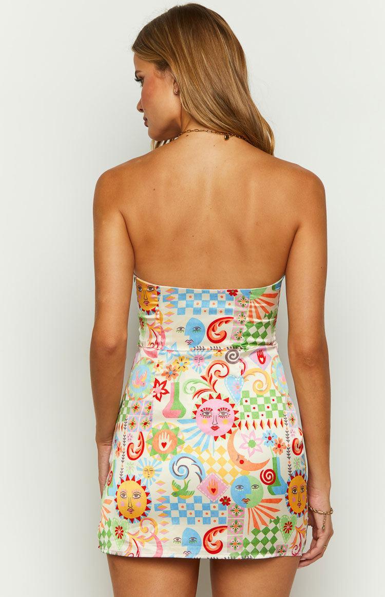 Lauren Summer Print Strapless Mini Dress Product Image