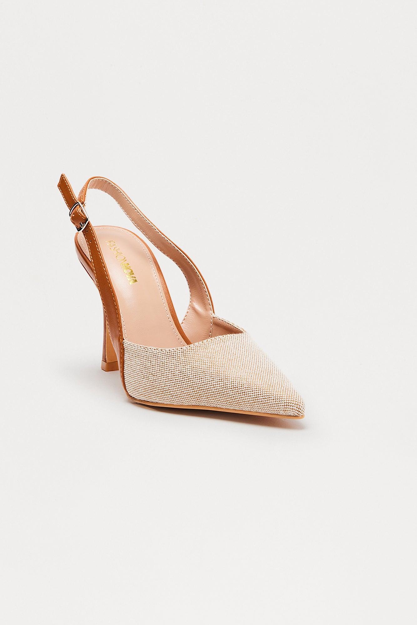 Chivi Raffia Slingback Pumps - Brown/combo Product Image