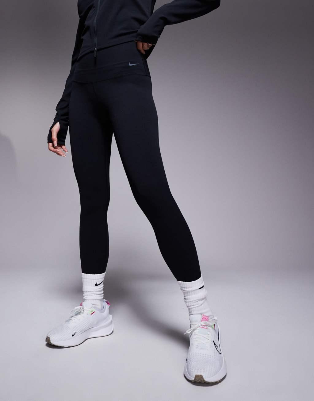 Nike Training Zenvy Yoga high waisted 7/8 leggings in black Product Image