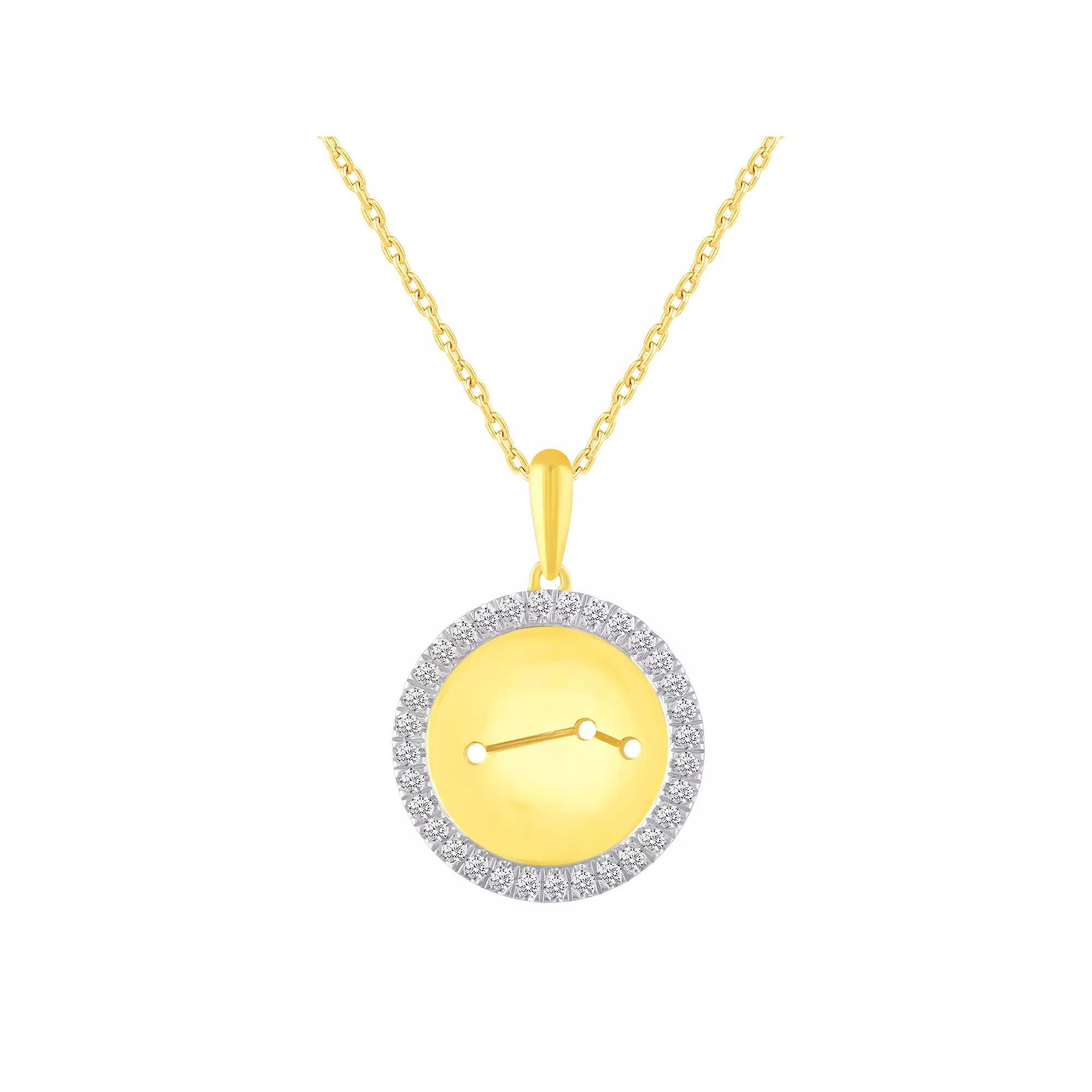 1/4 Carat T.W. Diamond Halo Zodiac Pendant Necklace, Women's, Size: 18", Cancer Product Image