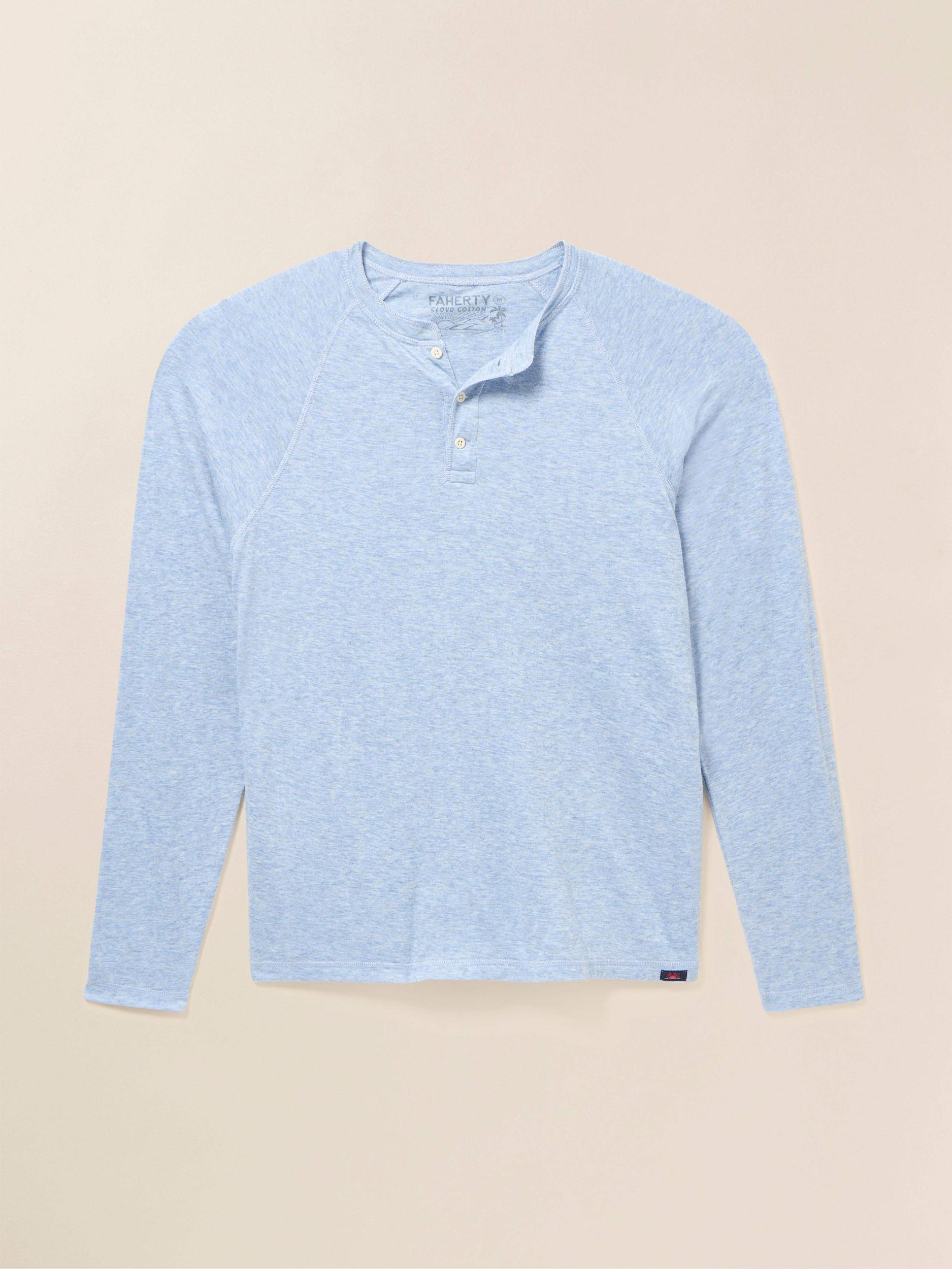 Long-Sleeve Cloud Henley - Light Blue Heather Male Product Image