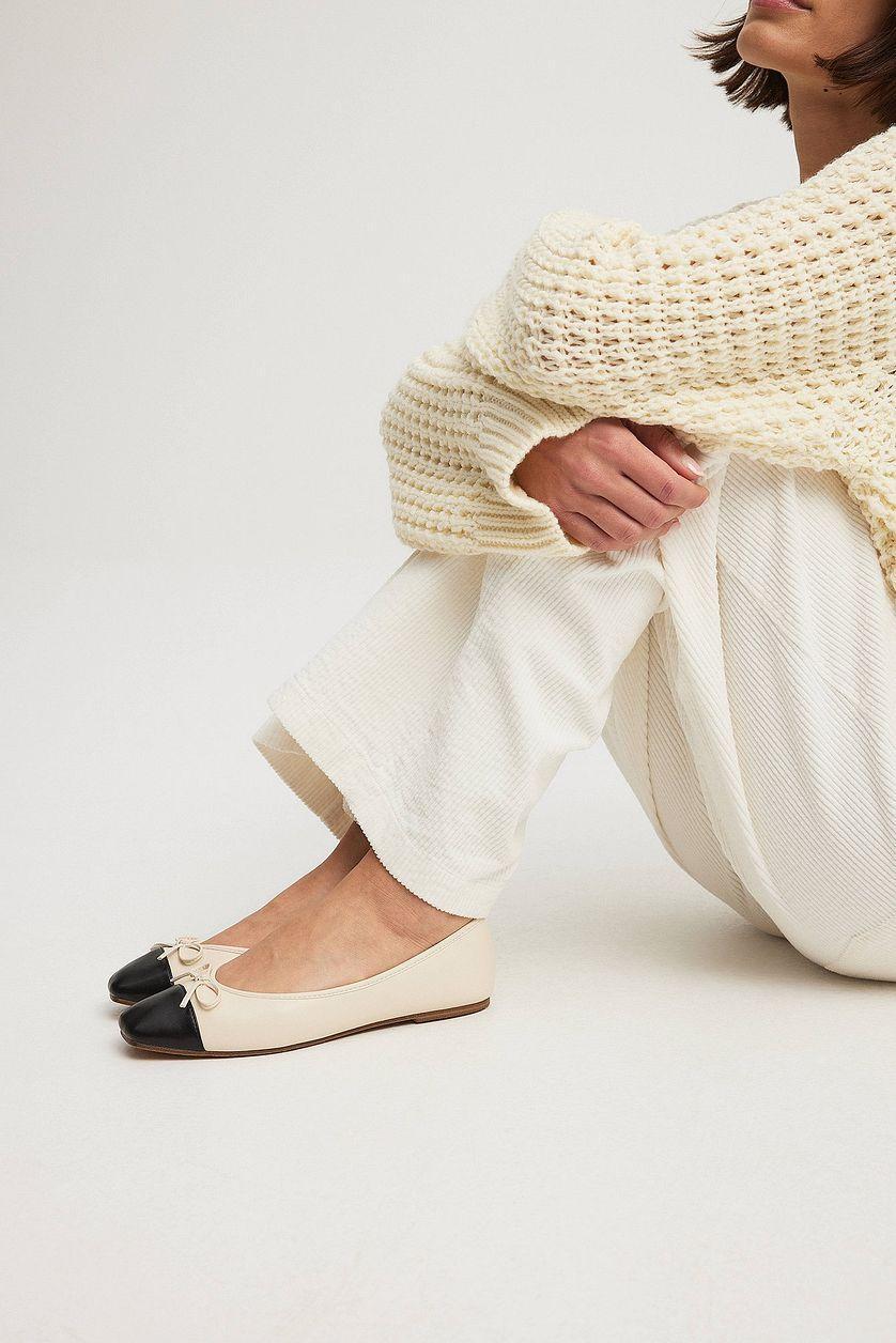 Contrast Toe Ballerinas Product Image