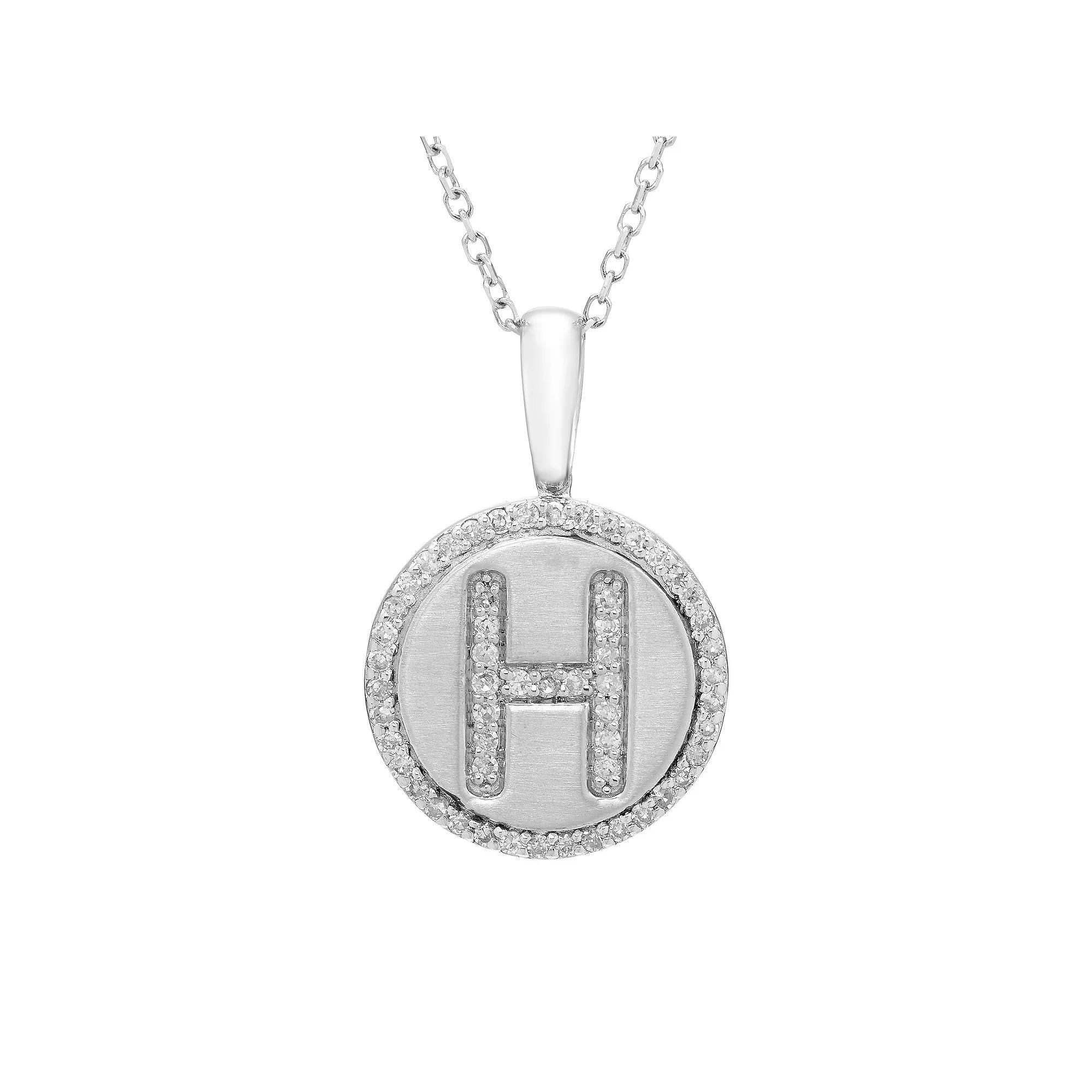 It's Personal Sterling Silver & Diamond Accent Initial Pendant Necklace, Women's, Size: 18" Product Image